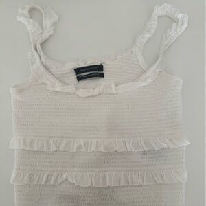 urban outfitters white frilly top